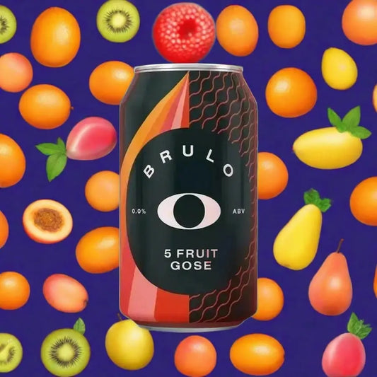 Brulo 5 Fruit Gose: Tropical Punch in a Can (0.0% ABV