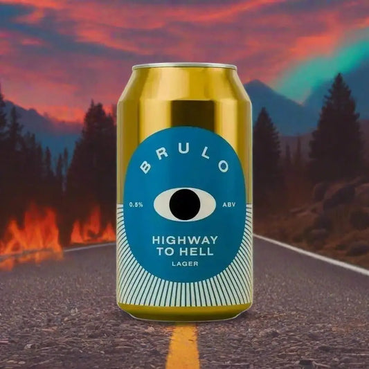 Brulo Highway To Hell Lager: (0.5% ABV) - No and Low Alcohol Drinks