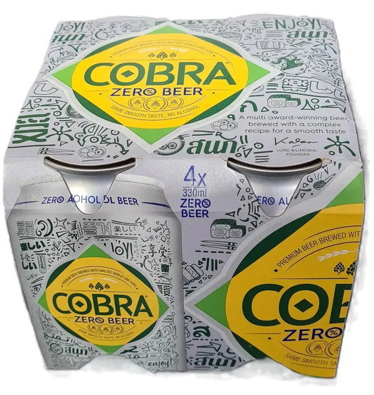 Cobra Zero Beer Alcohol Free 4 x 330ml Cans