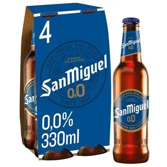 San Miguel Alcohol Free Lager 4 x 330ml | Zero Beer | 0.0%ABV - No and Low Alcohol Drinks